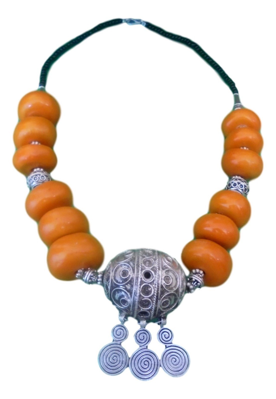 Magnificent Moroccan Berber Amber Beaded Necklace. Magnificent Moroccan Berber Amber Beaded Necklace.
