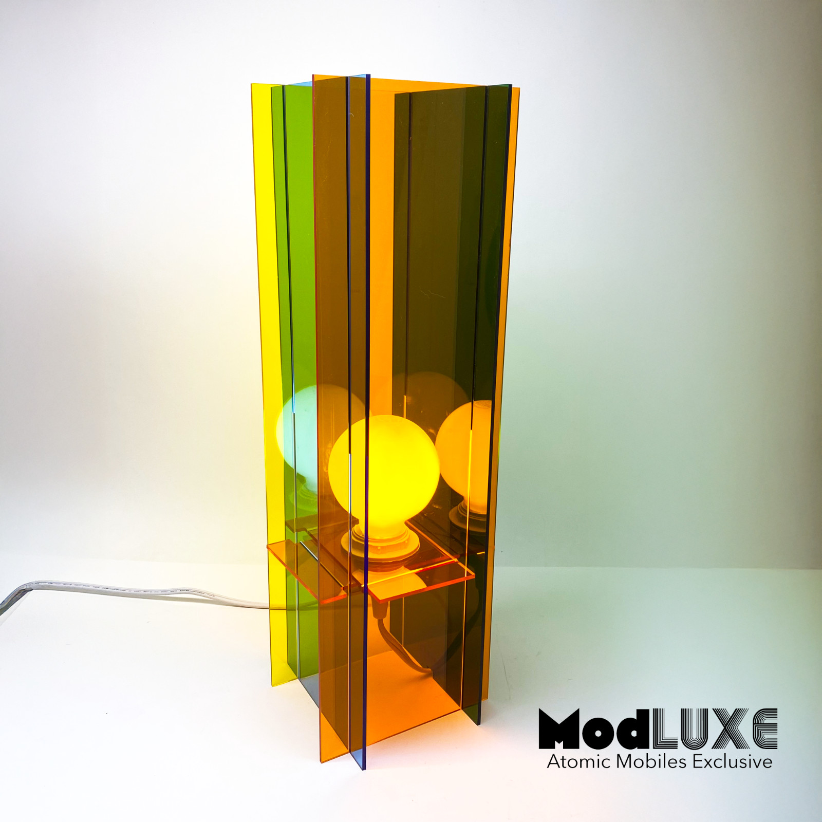 GORGEOUS 4-TONE Sculptural Modern Art Lamp Handmade 18\