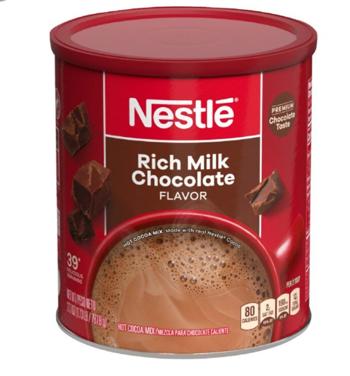 Nestle Hot Cocoa Rich Milk Chocolate Flavored Mix Powder, 27.7 oz, Can