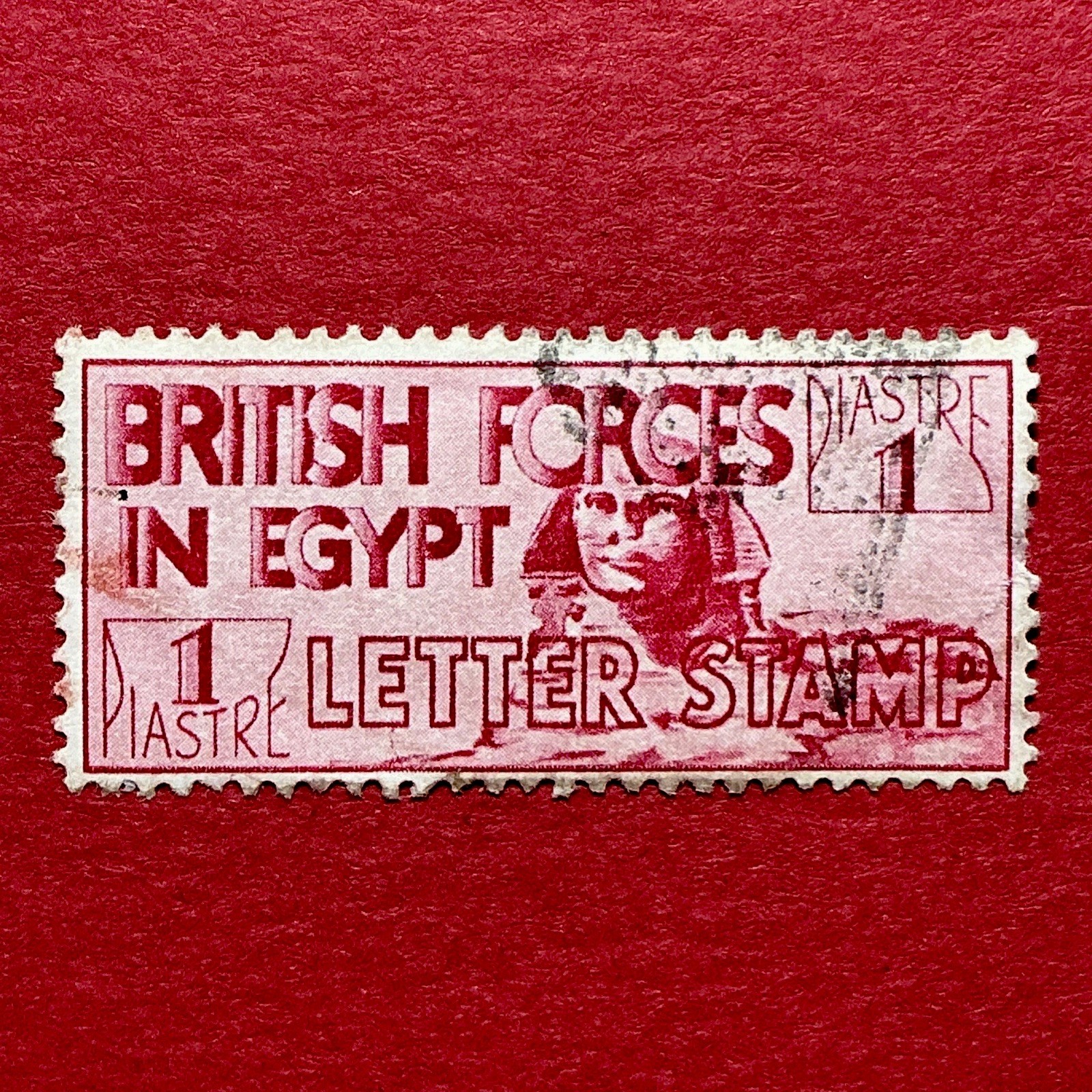 Egypt Stamps, 1934  British Forces 1 Piastre Carmine. SG# A7. Used