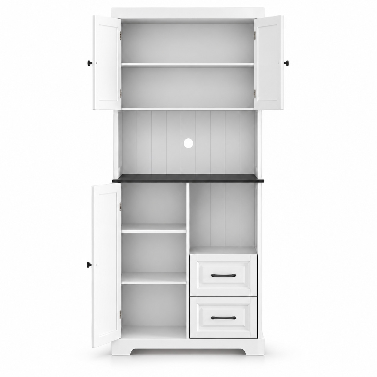 71 Inch Tall Kitchen Pantry Cabinet Organizer Storage Cabinet with 2 Drawers USA