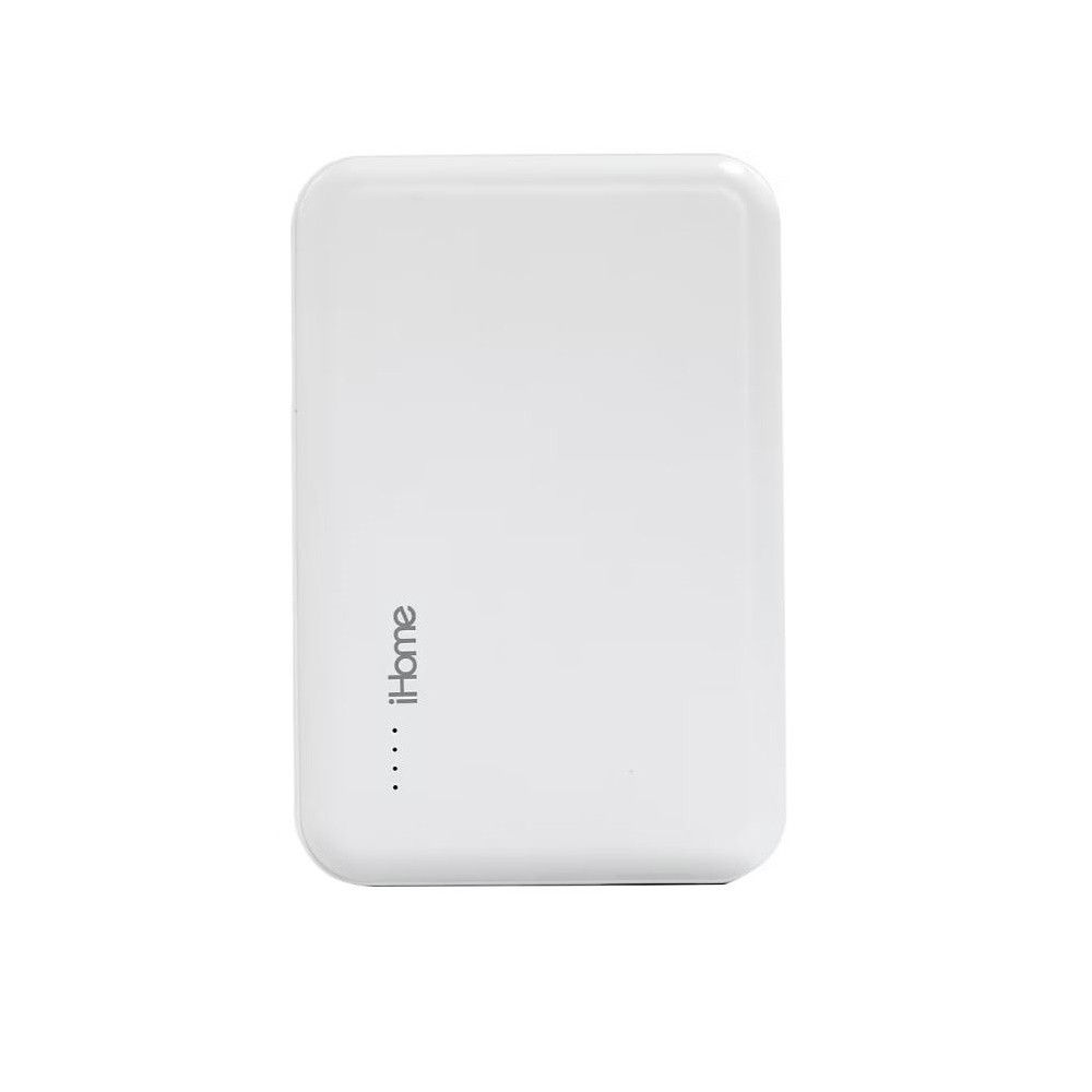 iHome 5000mAh Magnetic Portable Power with USB-A, 2IHPP1008WHTCB White