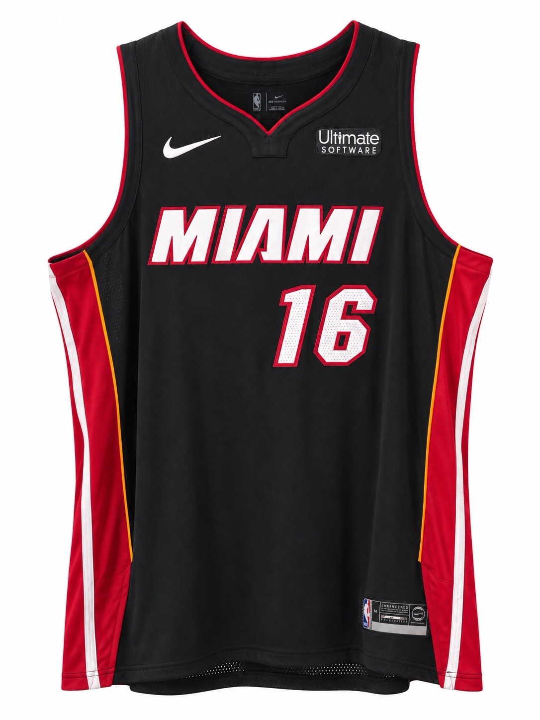 Signed Authentic Miami Heat James Johnson #16 Black Aeroswift Jersey Size 52 +2