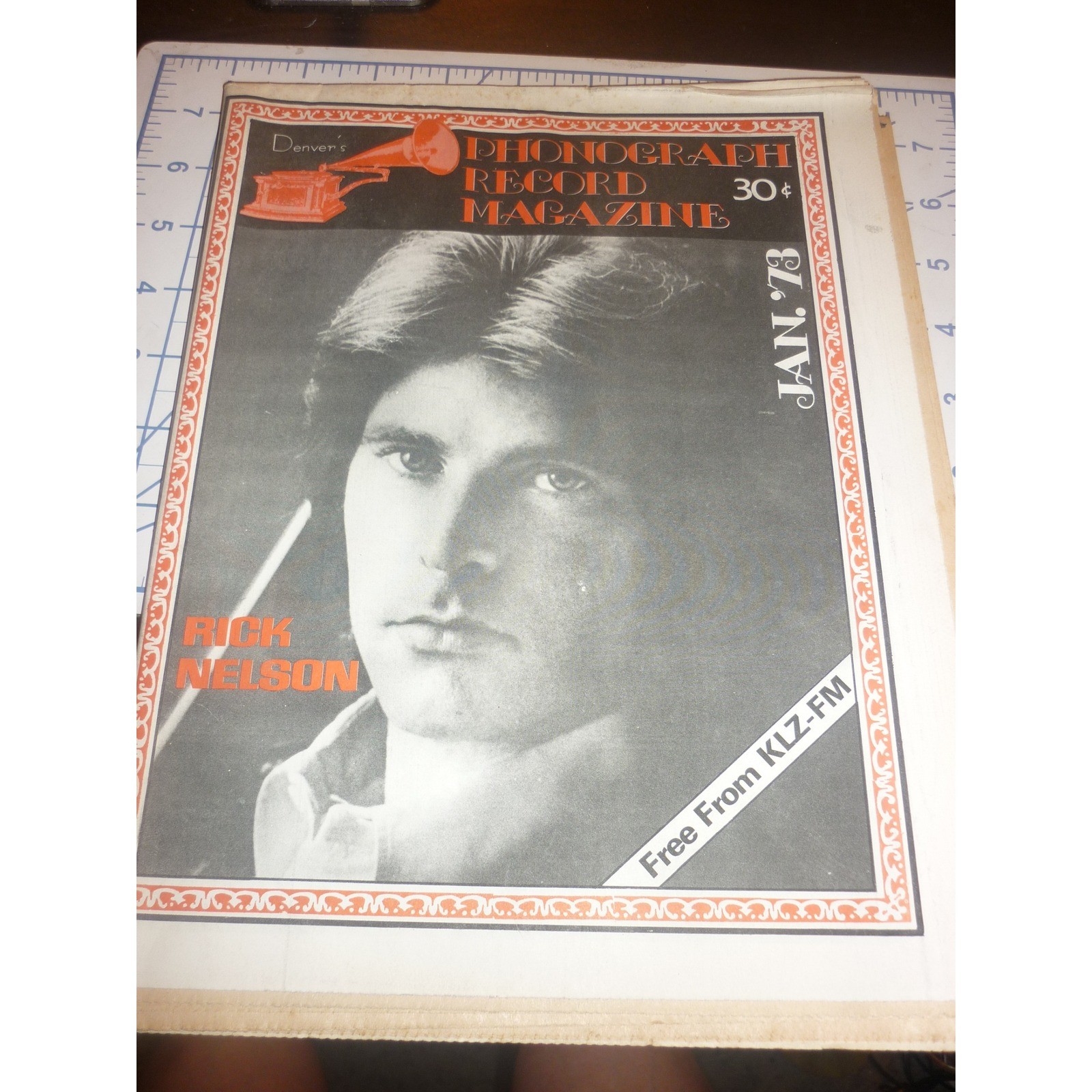 Vintage 1973 Phonograph Record Magazine Denver KLZ-FM Rick Nelson Jim Croce Ad