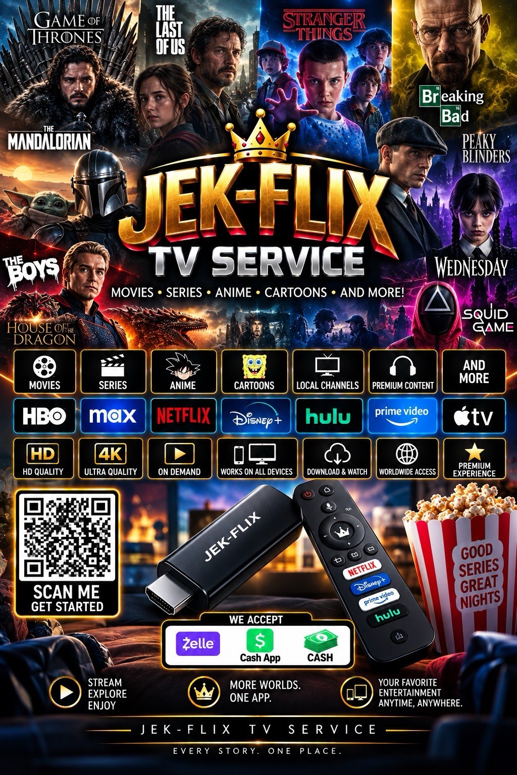 Onn Streaming Device Full Hd Hdmi WiFi Movie Series Anime Cartoons Plug & Play