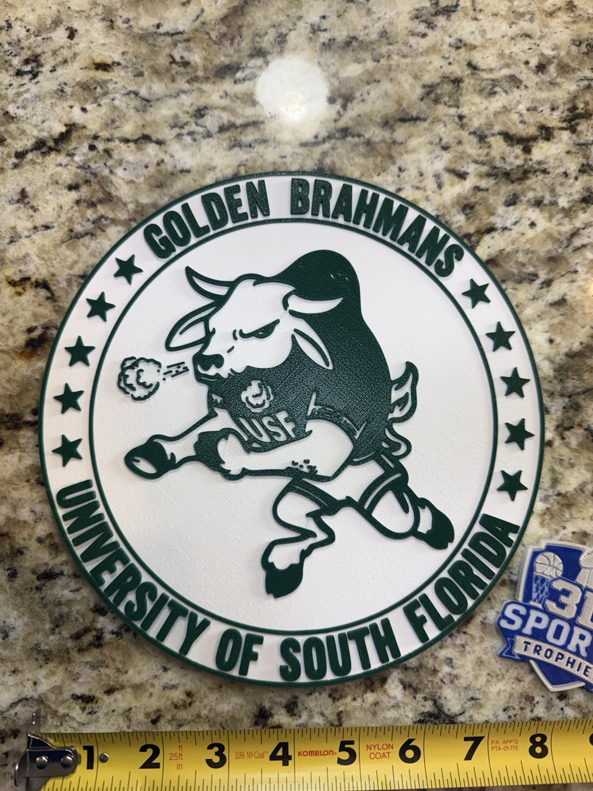 USF University Of South Florida Golden Brahmans Wall Sign 3d Print Football