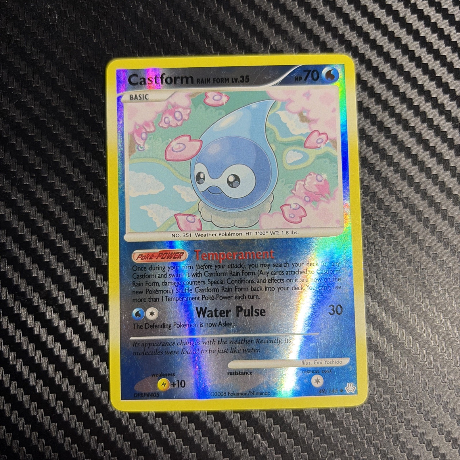 Castform Rain Form 49/146 D&P Legends Awakened Pokemon Card Reverse Holo Rare LP Castform Rain Form 49/146 D&P Legends Awakened Pokemon Card Reverse Holo Rare LP