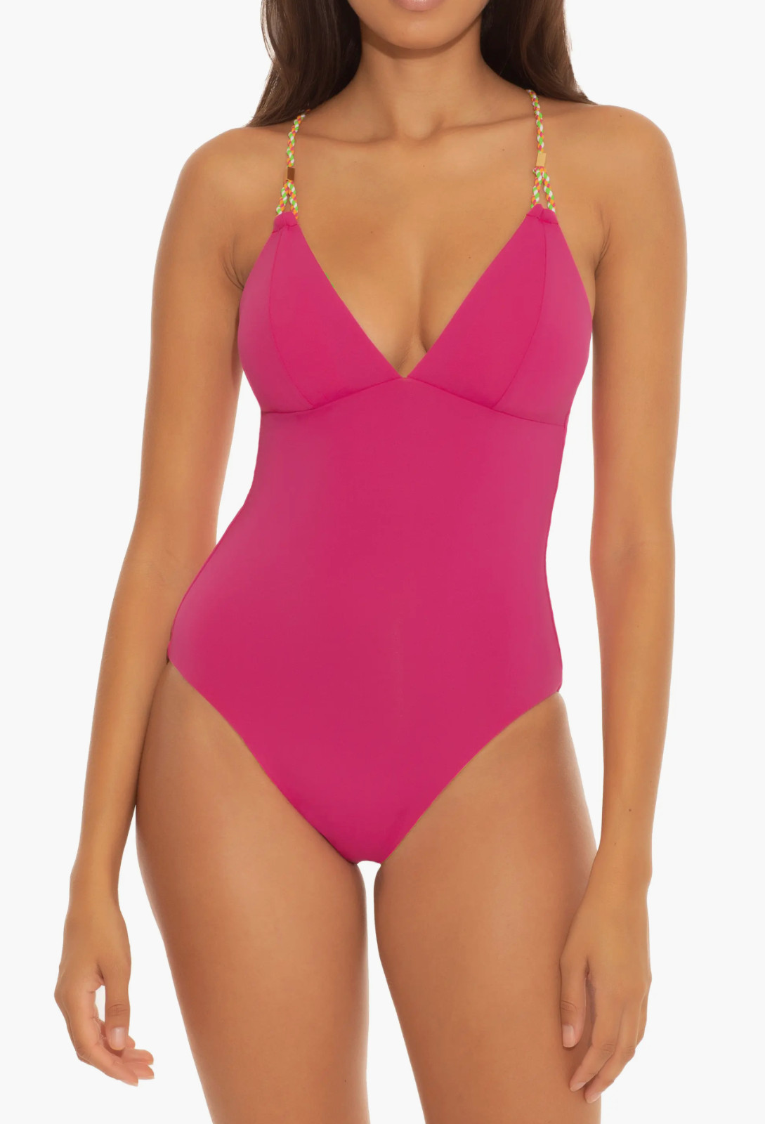 Becca by Rebecca Virtue L22823 Womens Pink Abigail Reversible One Piece Size L Becca by Rebecca Virtue L22823 Womens Pink Abigail Reversible One Piece Size L