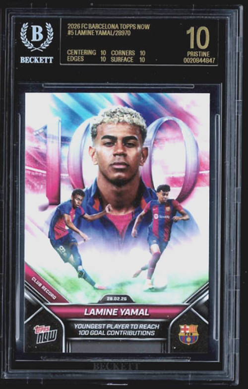 Lamine Yamal BGS BLACK LABEL 10 2026 Topps Now 100 Goal FC Barcelona Spain #5