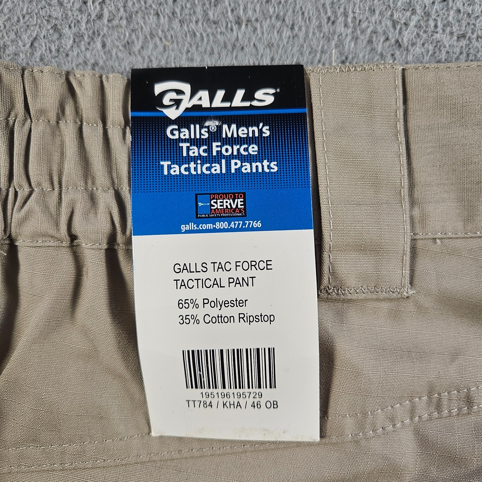 NEW GALLS Tac Force Tactical Cargo Pants Men Size 46 OB Unhemmed Light Khaki