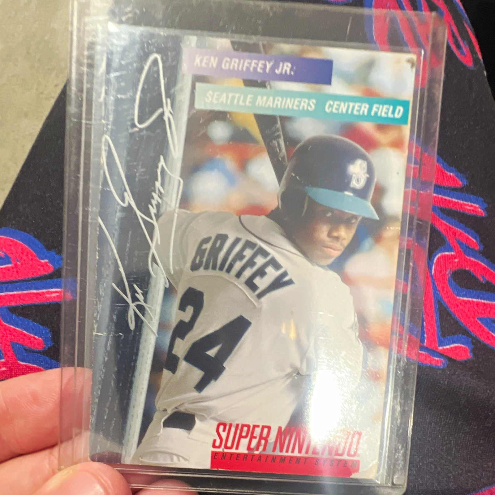 Ken Griffey Jr. 1994 Super Nintendo Seattle Mariners Baseball Card Damaged