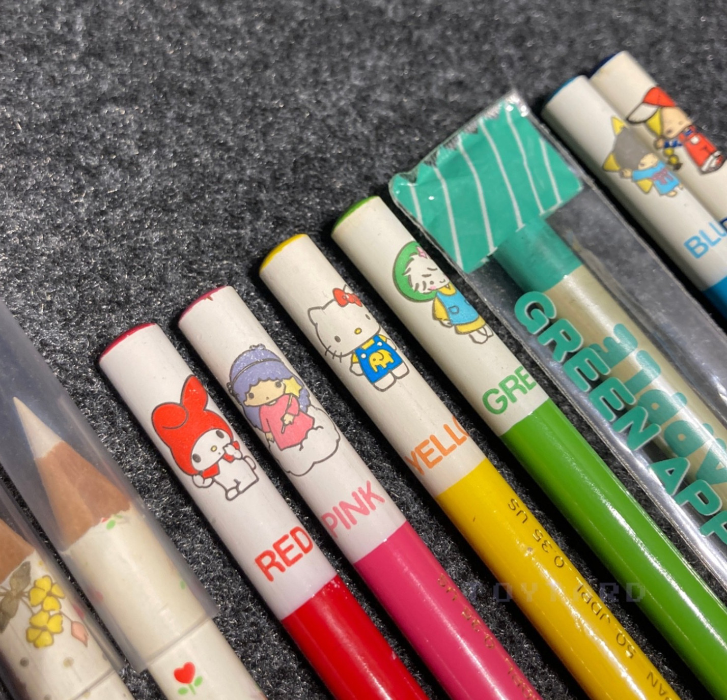 Sanrio Colored Pencil LOT Hello Kitty My Melody Little Twin Stars Rare VTG 1976 Sanrio Colored Pencil LOT Hello Kitty My Melody Little Twin Stars Rare VTG 1976