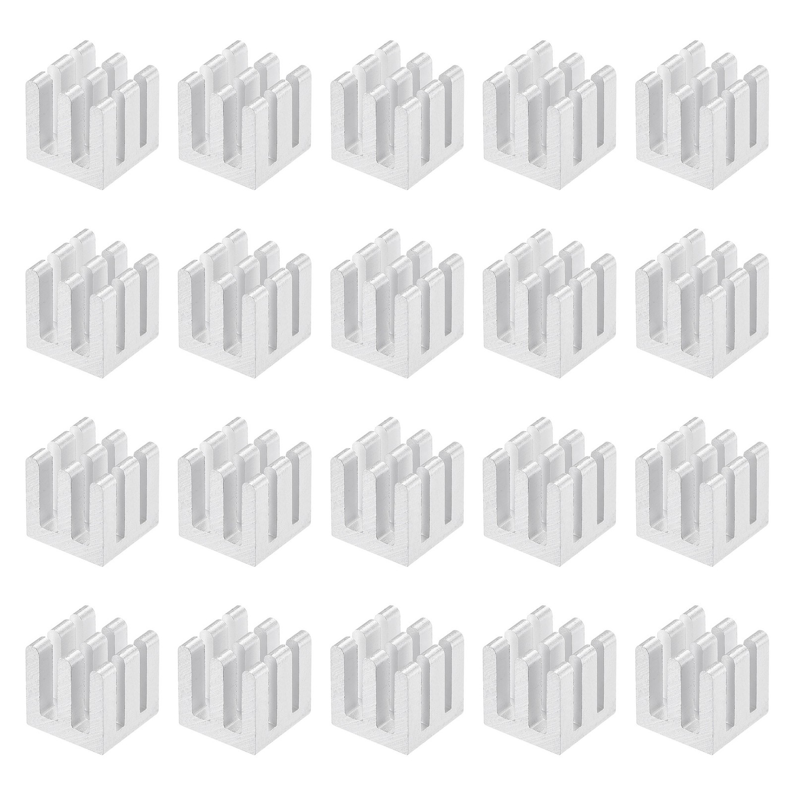 20Pack 10x10x10mm Silver Tone Sticky Aluminum Heatsink Electronic Radiators 20Pack 10x10x10mm Silver Tone Sticky Aluminum Heatsink Electronic Radiators