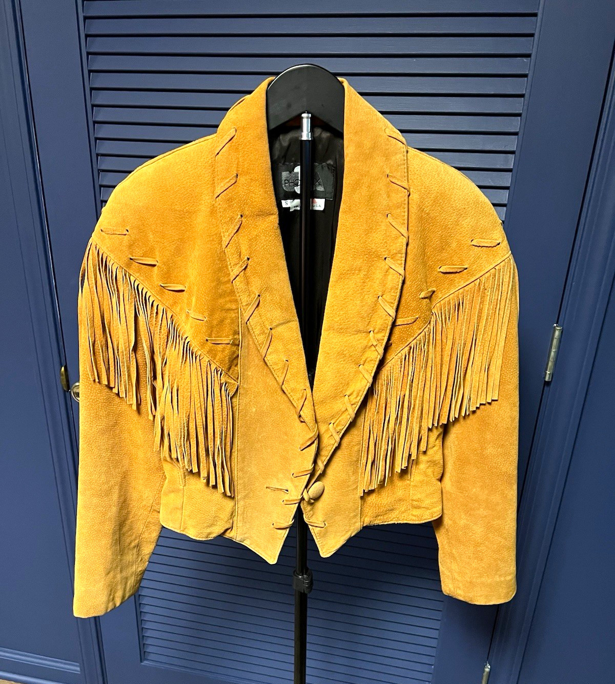 Vintages Phoenix Women’s Tan Fringe Collared Western Jacket Short Size S Vintages Phoenix Women’s Tan Fringe Collared Western Jacket Short Size S