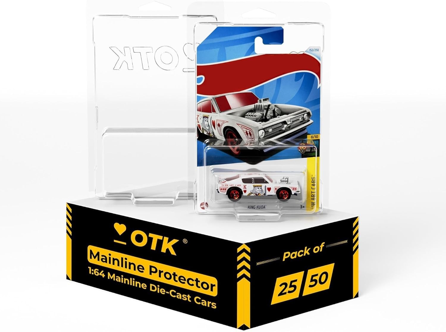 50 Pack Mainline Protector Case for Hot Wheels Matchbox Clear Clamshell 0.8mm