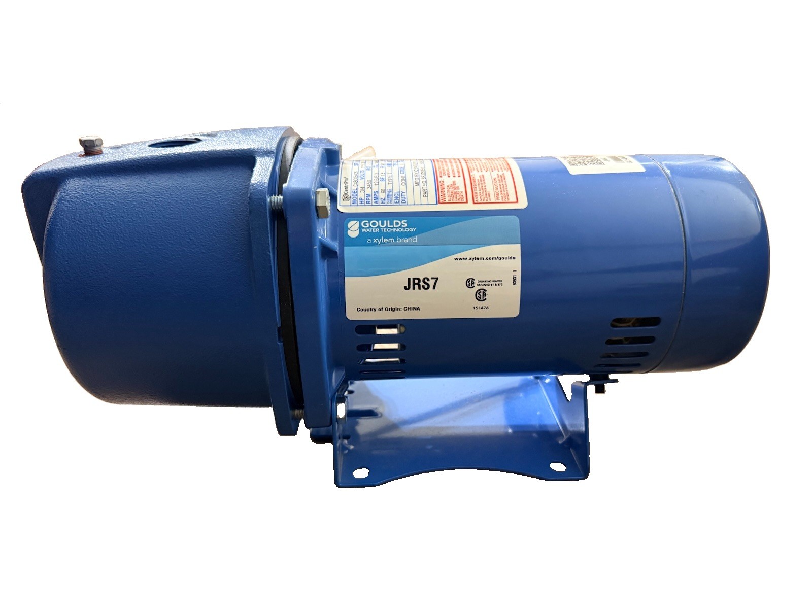 Goulds Water Technology JRS7 Jet Pump 3/4 HP 7 GPM Cast Iron Housing