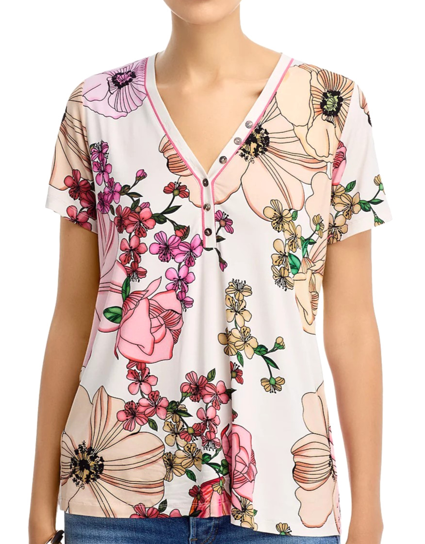 BNWT Johnny Was The Janie Favorite Short Sleeve Henley V Tee⭐Rosabelia M $150 BNWT Johnny Was The Janie Favorite Short Sleeve Henley V Tee⭐Rosabelia M $150