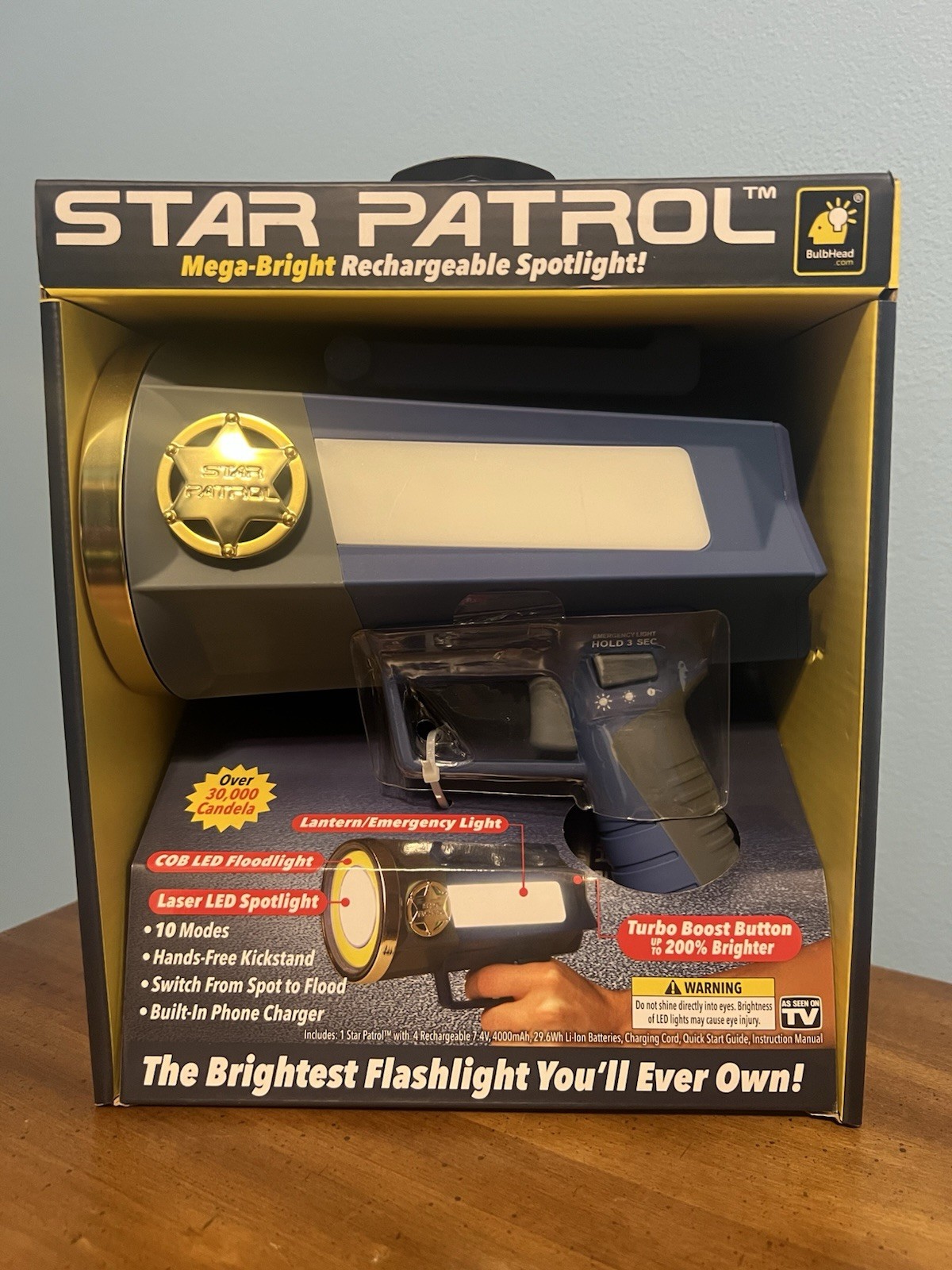 Star Patrol Mega Bright Rechargeable Spotlight SEEN-ON-TV Emergency Flashlight Star Patrol Mega Bright Rechargeable Spotlight SEEN-ON-TV Emergency Flashlight