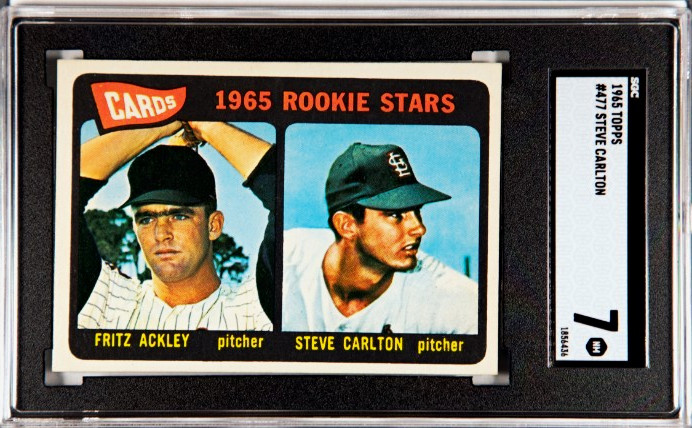 Topps 1965 Topps #477 Steve Carlton/Fritz Ackley Rookie Stars SGC 7