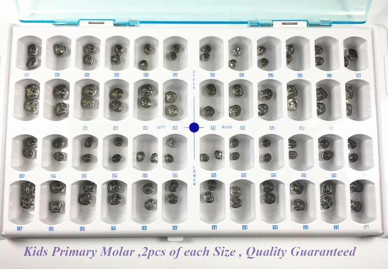 1Set/96pcs Dental Kids Primary Molar Crown Stainless Steel Pediatric Preformed