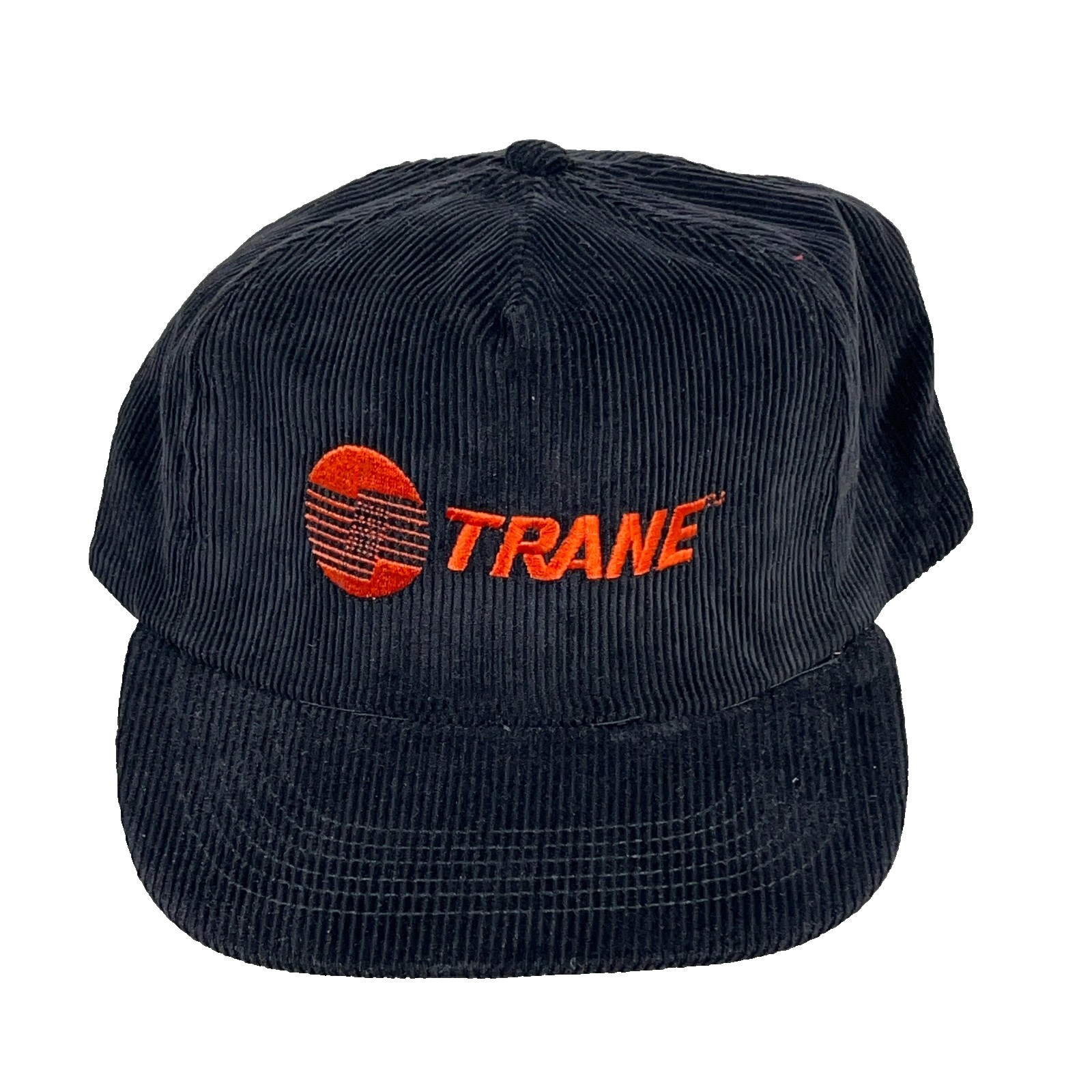 Vintage Trane Corduroy Trucker Hat Cap Snapback Black Heat Pumps Hvac 90s Vintage Trane Corduroy Trucker Hat Cap Snapback Black Heat Pumps Hvac 90s