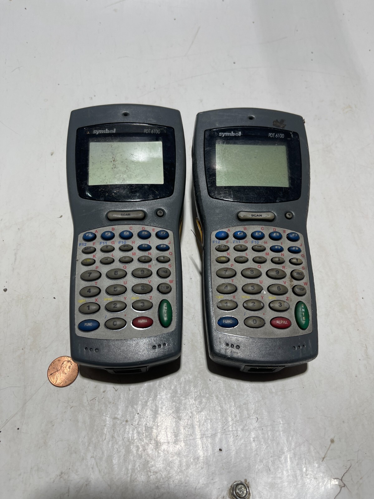 2 Symbol PDT-6100 Barcode Scanner Unknown Working Condition No Charger For PARTS