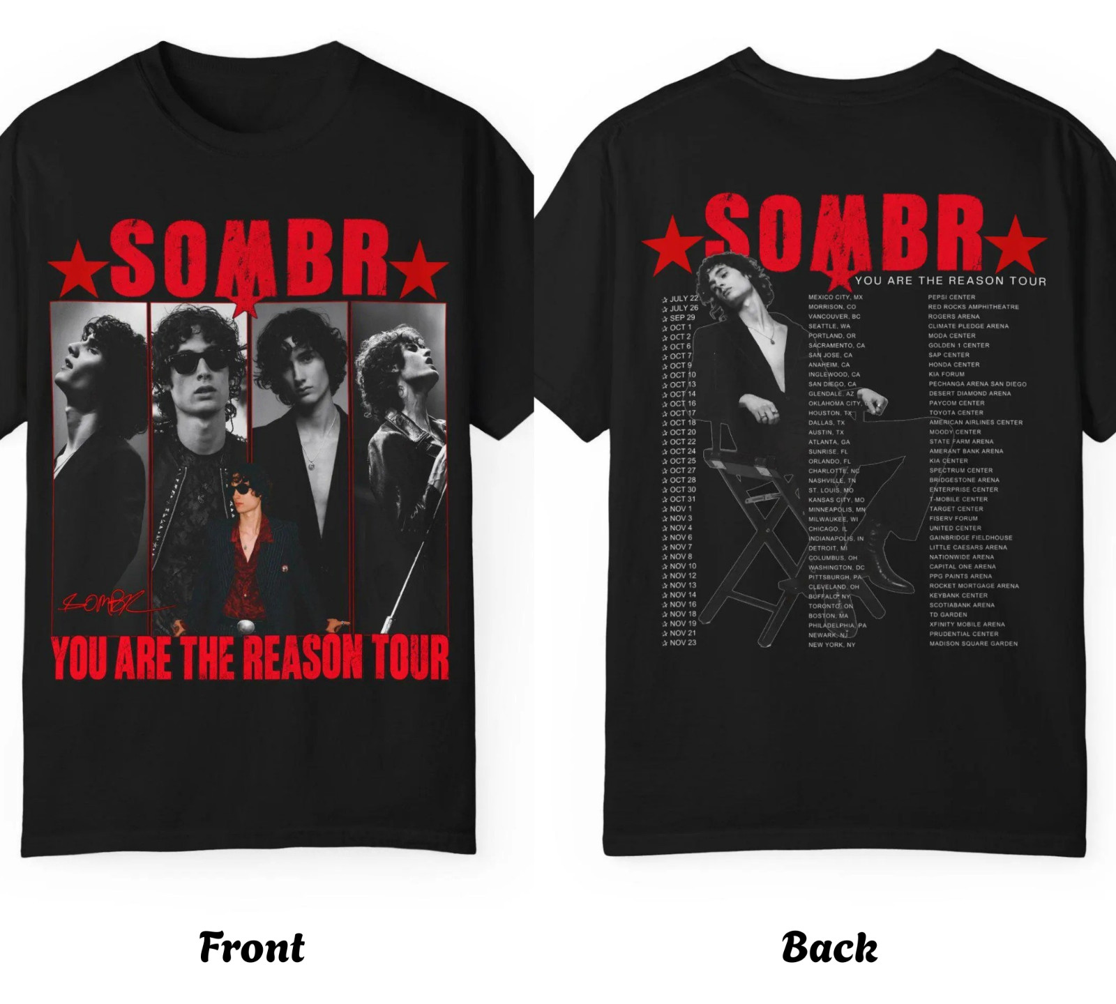 Sombr You Are The Reason Tour 2026 T-Shirt