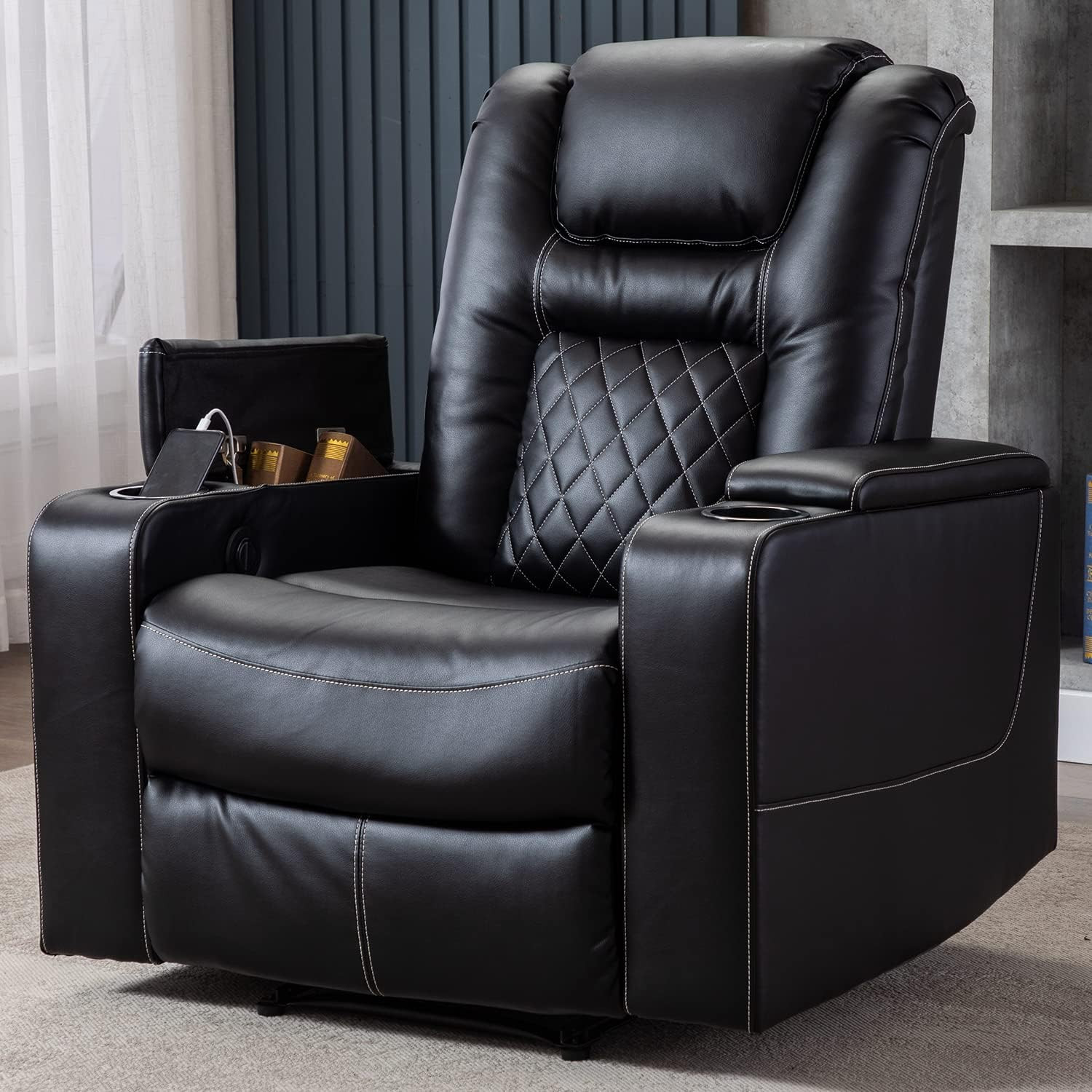 CANMOV Electric Power Recliner Chair with USB Ports and Cup Holders, Breathable CANMOV Electric Power Recliner Chair with USB Ports and Cup Holders, Breathable