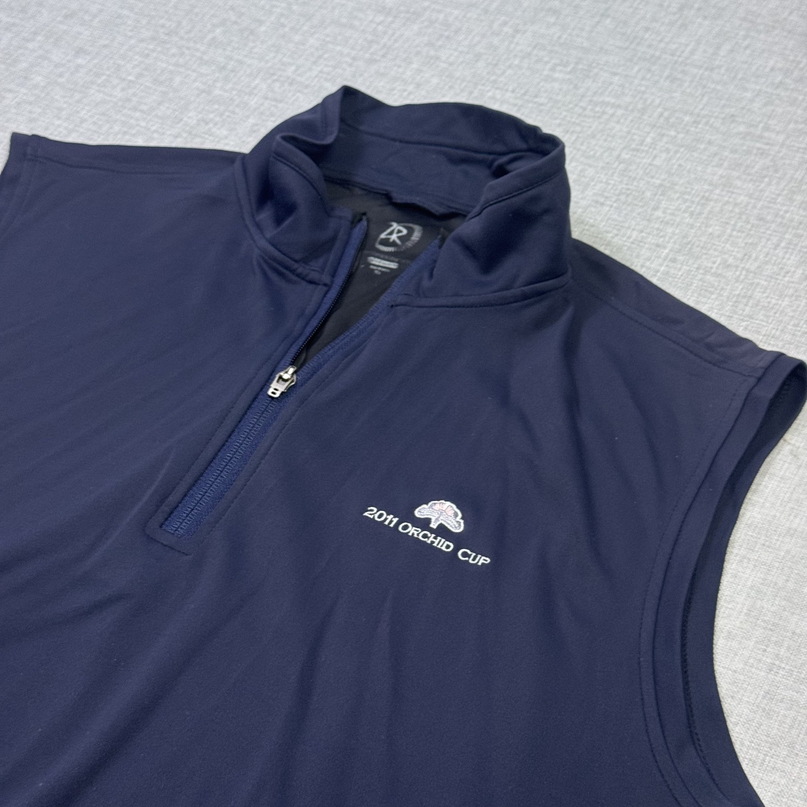 Zero Restriction 1/4 Zip Golf Vest Mens XL Blue Sleeveless Mock Neck Performance