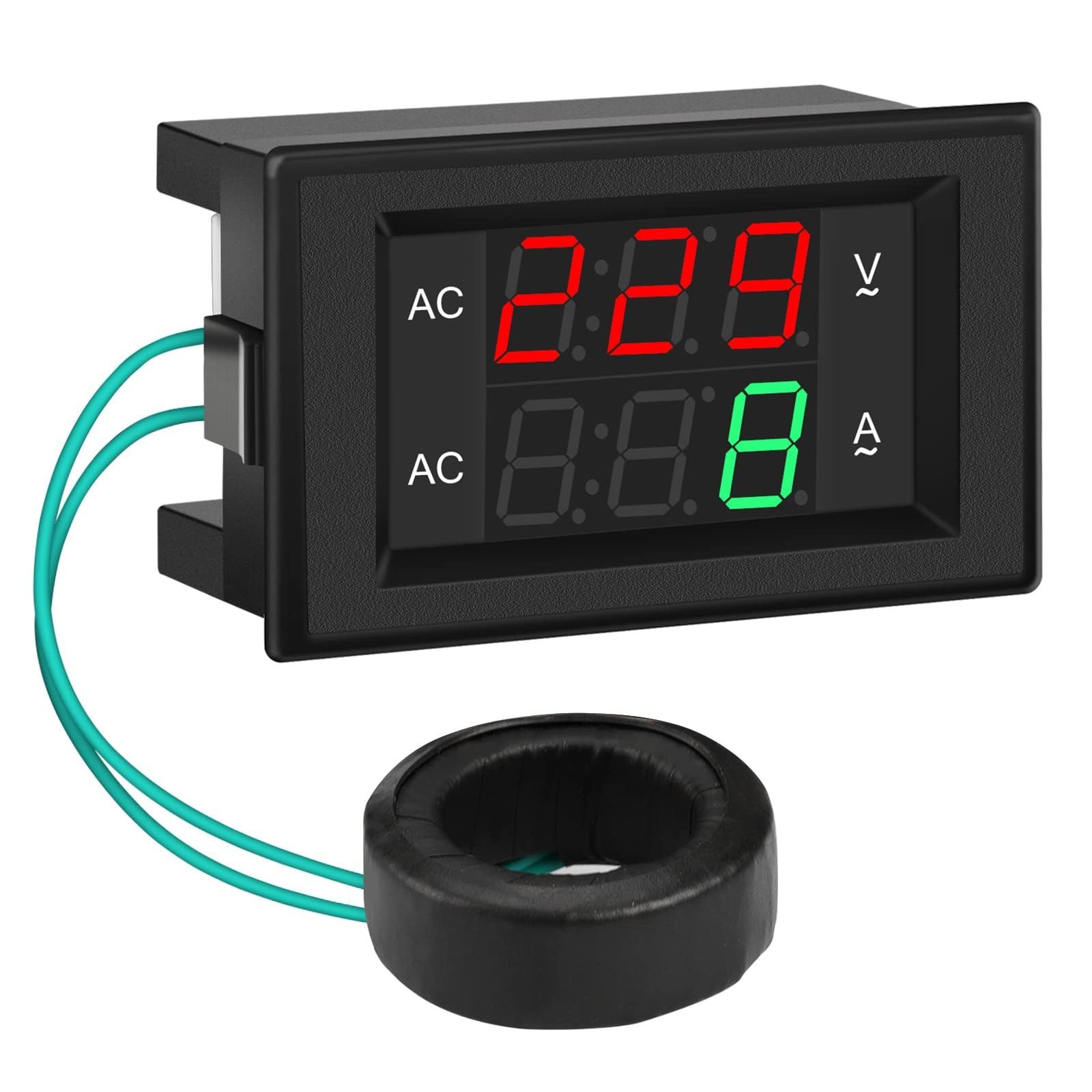 Volt Amp Meter, AC 500V 500A Digital Voltmeter Ammeter Panel, 0.39 Inches LED...