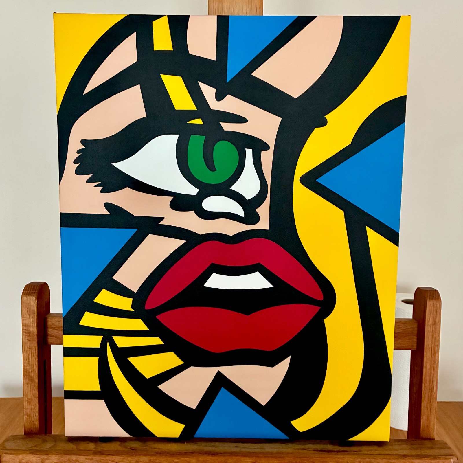 SAD AND LONELY original modern pop art hand painted acrylic painting on canvas