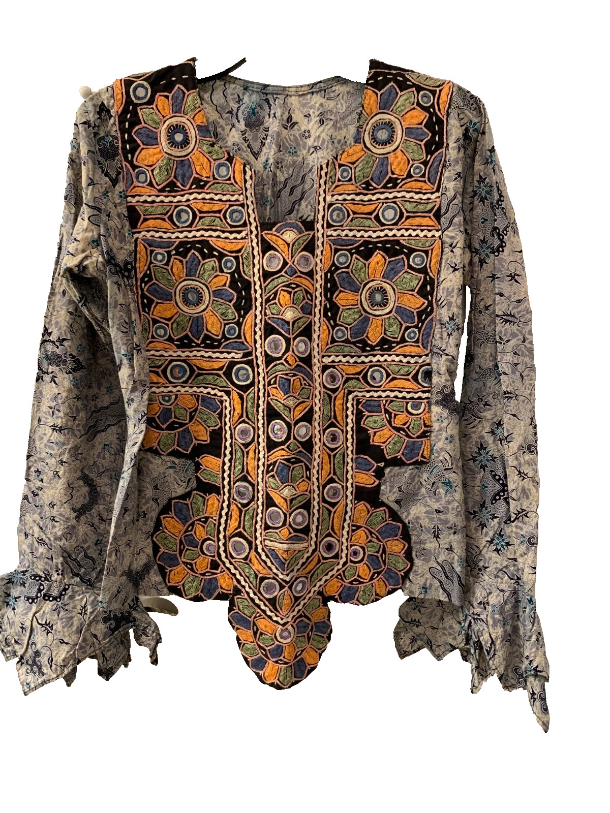 Hand Embroidered Peasant Top Exquisite Detail