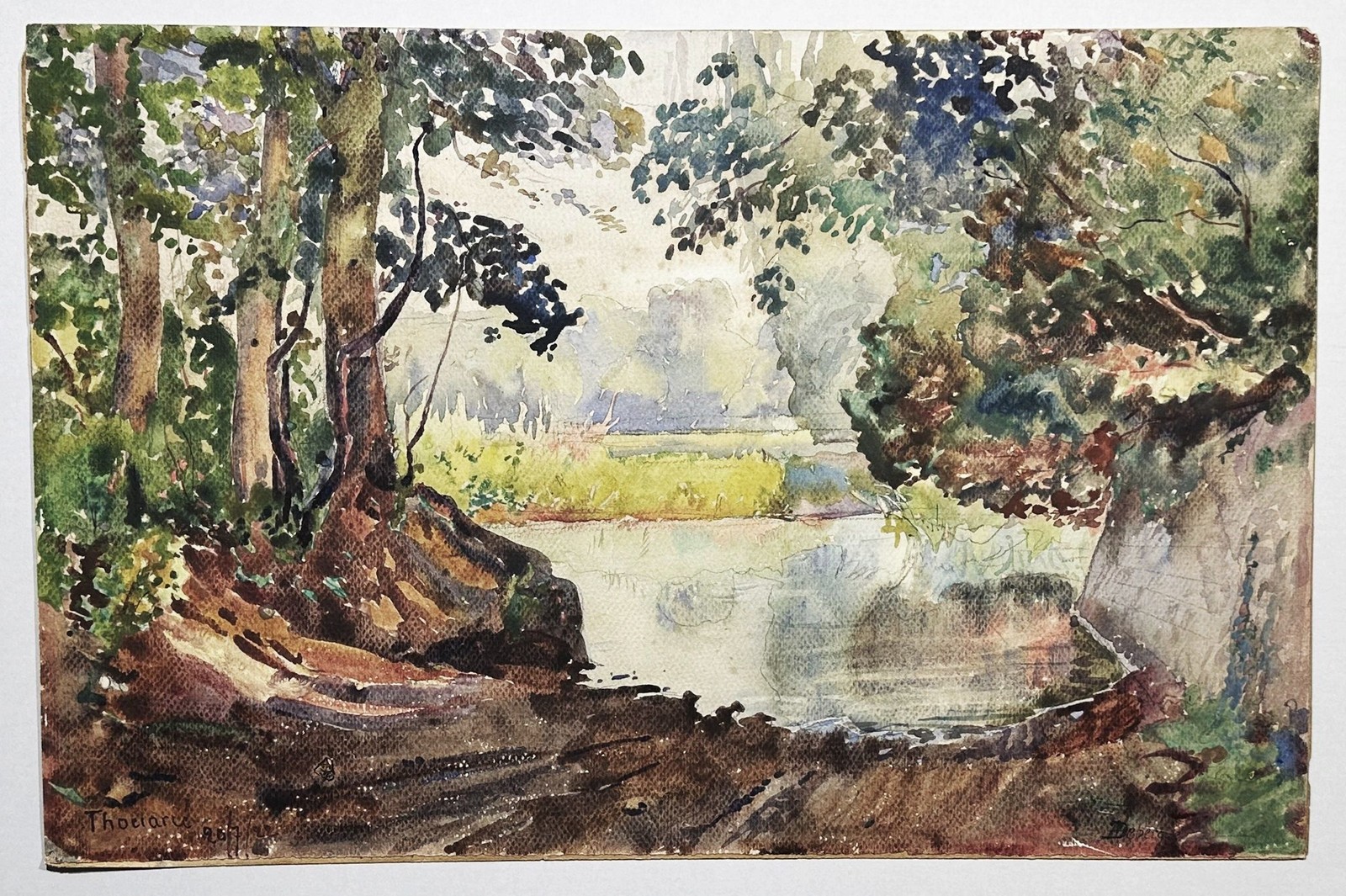 Andre Alfred Debergue Thouarcé Maine-et-Loire watercolour drawing 1922