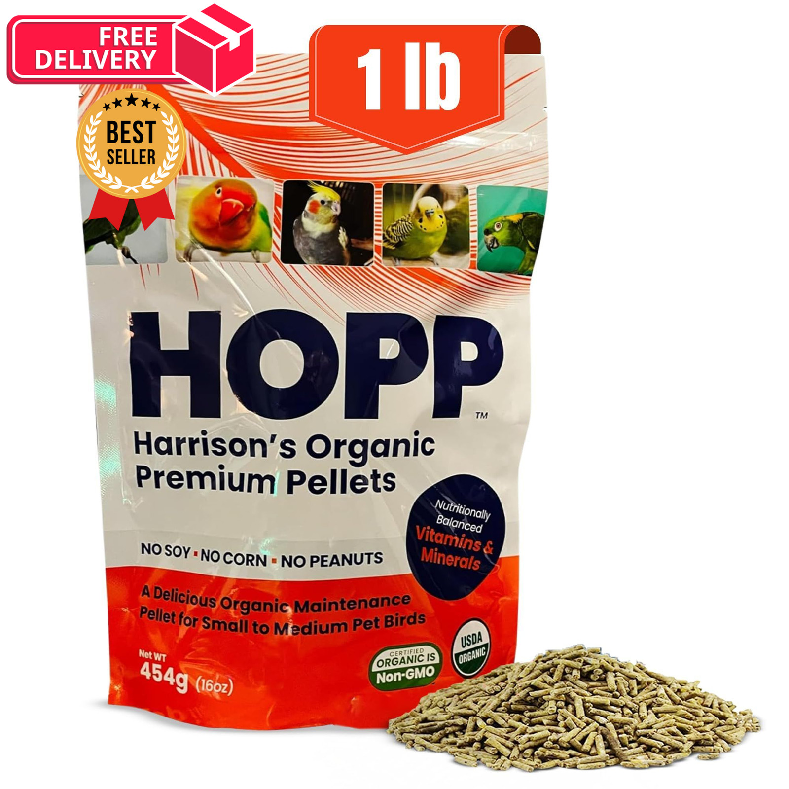 Harrison\'s Organic Premium Pellets HOPP - Certified 1 Pound (Pack of 1)
