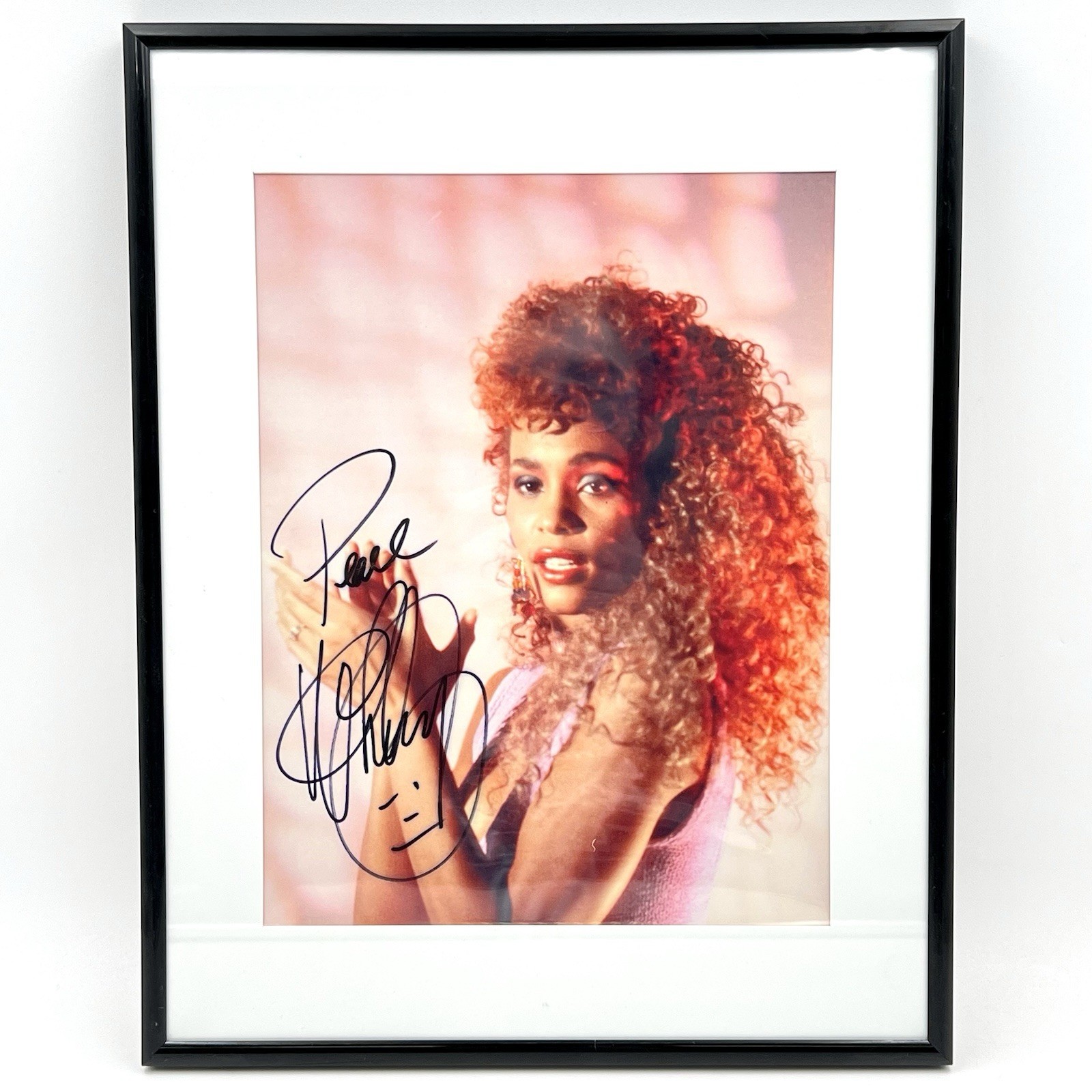 Real Authentic Whitney Houston PEACE Autograph 8\