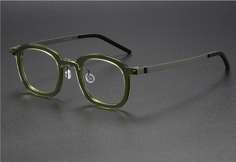 Retro Patchwork Acetate Pure Titanium Full Rim Eyeglass Frame Eyewear Men Women