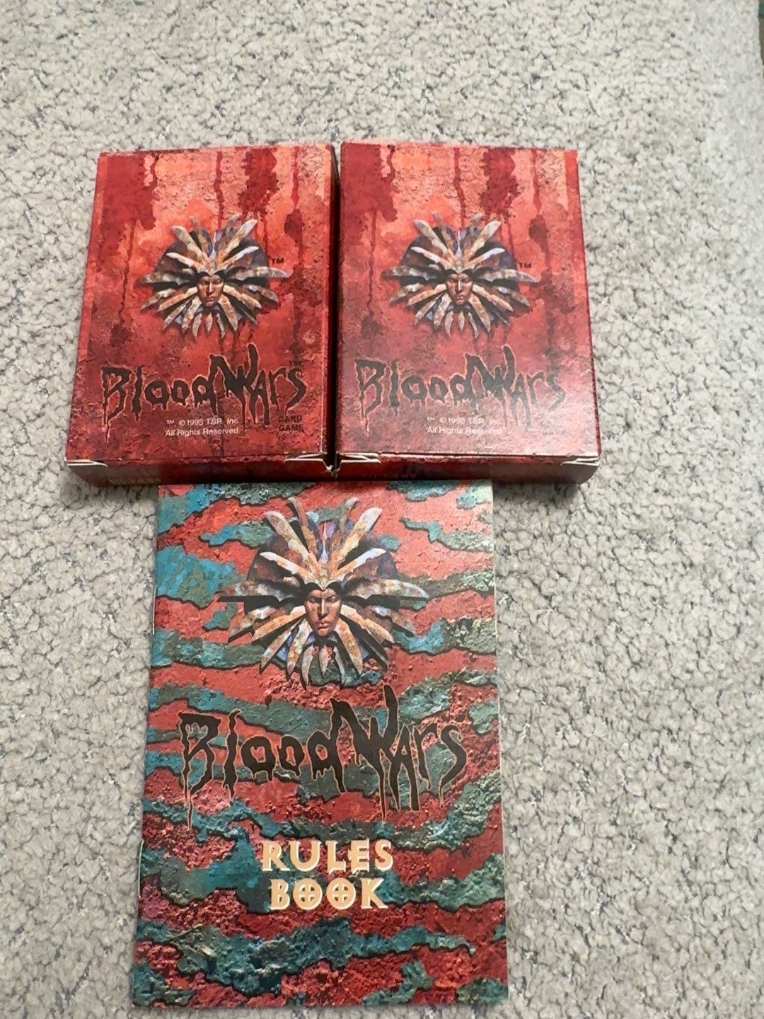 1995 TSR Blood Wars Card Game 100 Cards 2 Decks + Rules Book Original Box