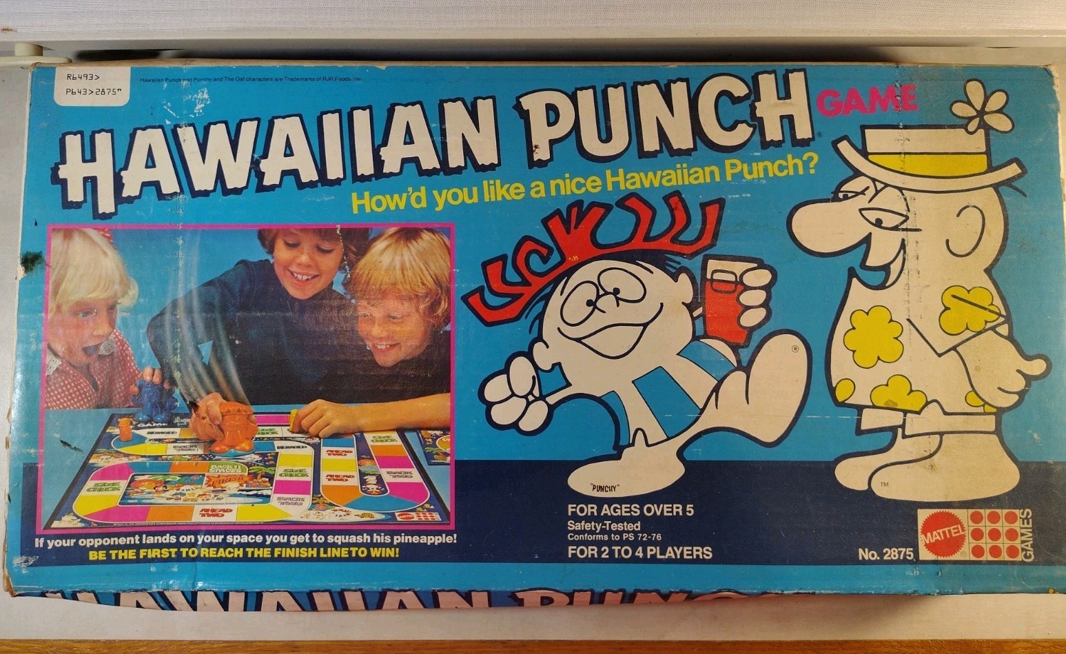 Vintage Mattel 1978 Hawaiian Punch Board Game Complete Needs New Clay