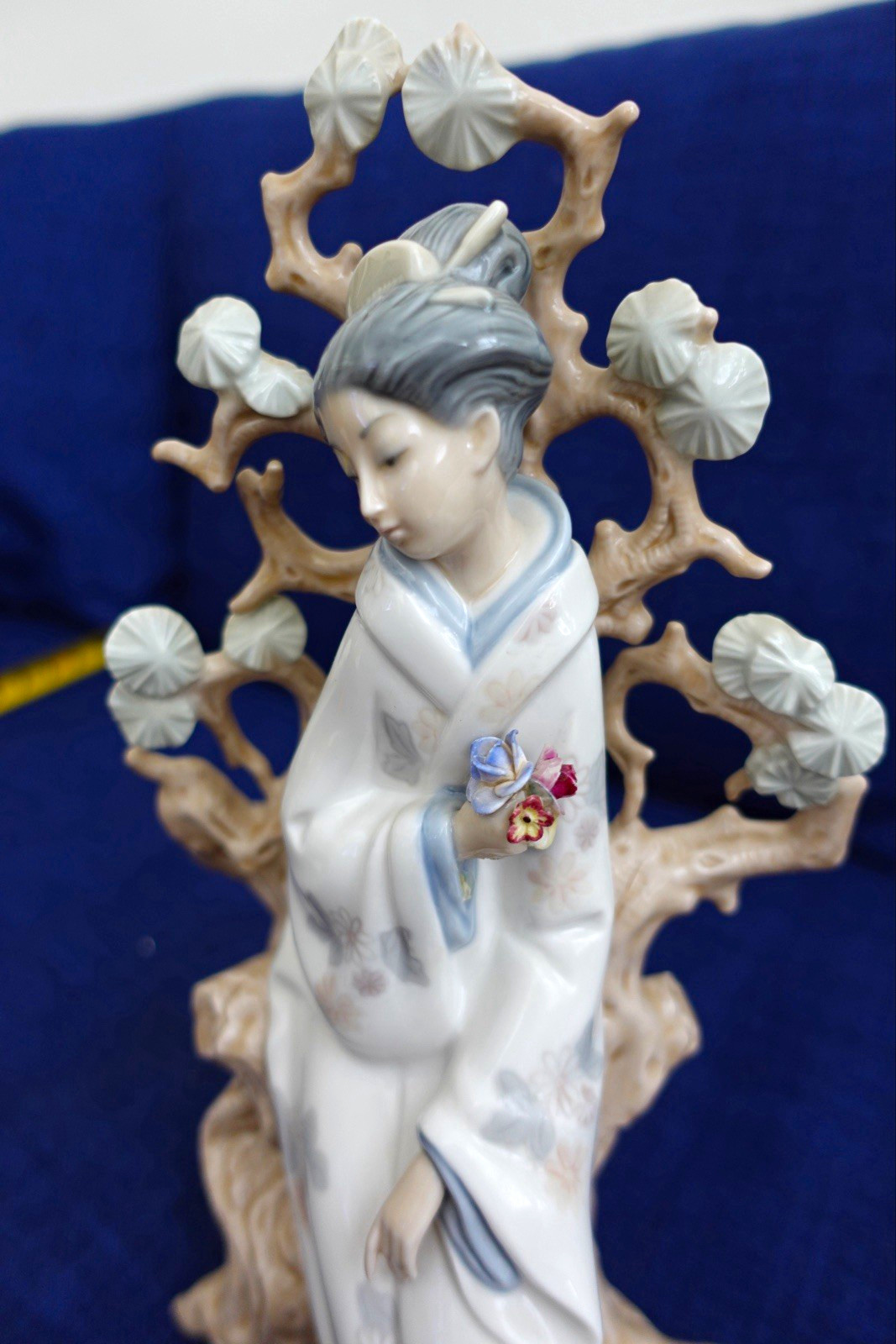 Lladró Porcelain Geisha Figurine Hand Painted Signed 12in Vintage rare