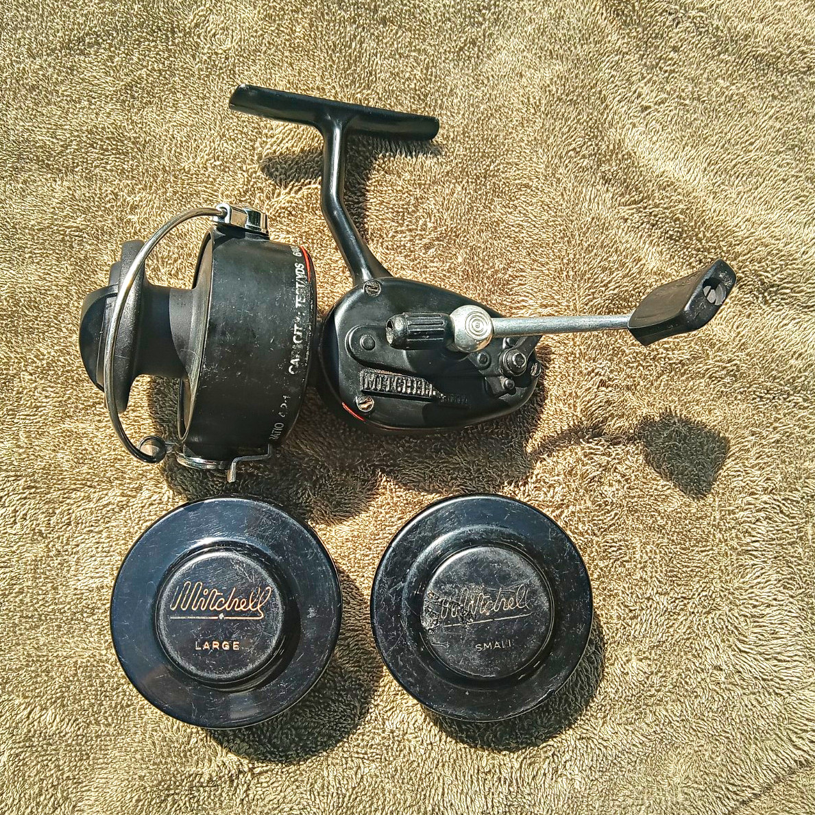 Vintage Mitchell 300A Spinning Reel w/ Extra Spool + Parts Spool Lot