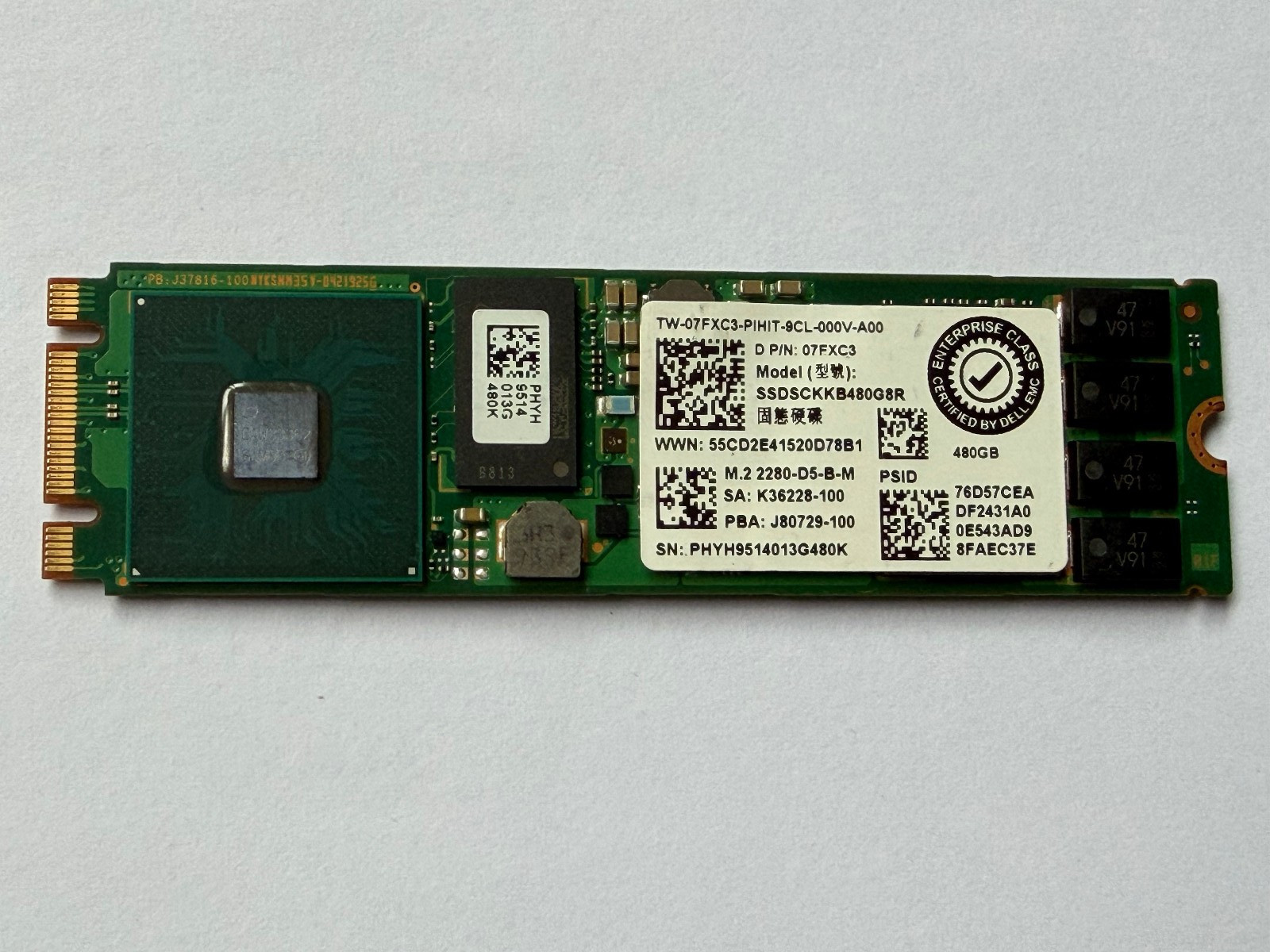 Dell 7FXC3 480GB M.2 2280 SATA SSD Intel SSDSCKKB480G8R 07FXC3 BOSS Card