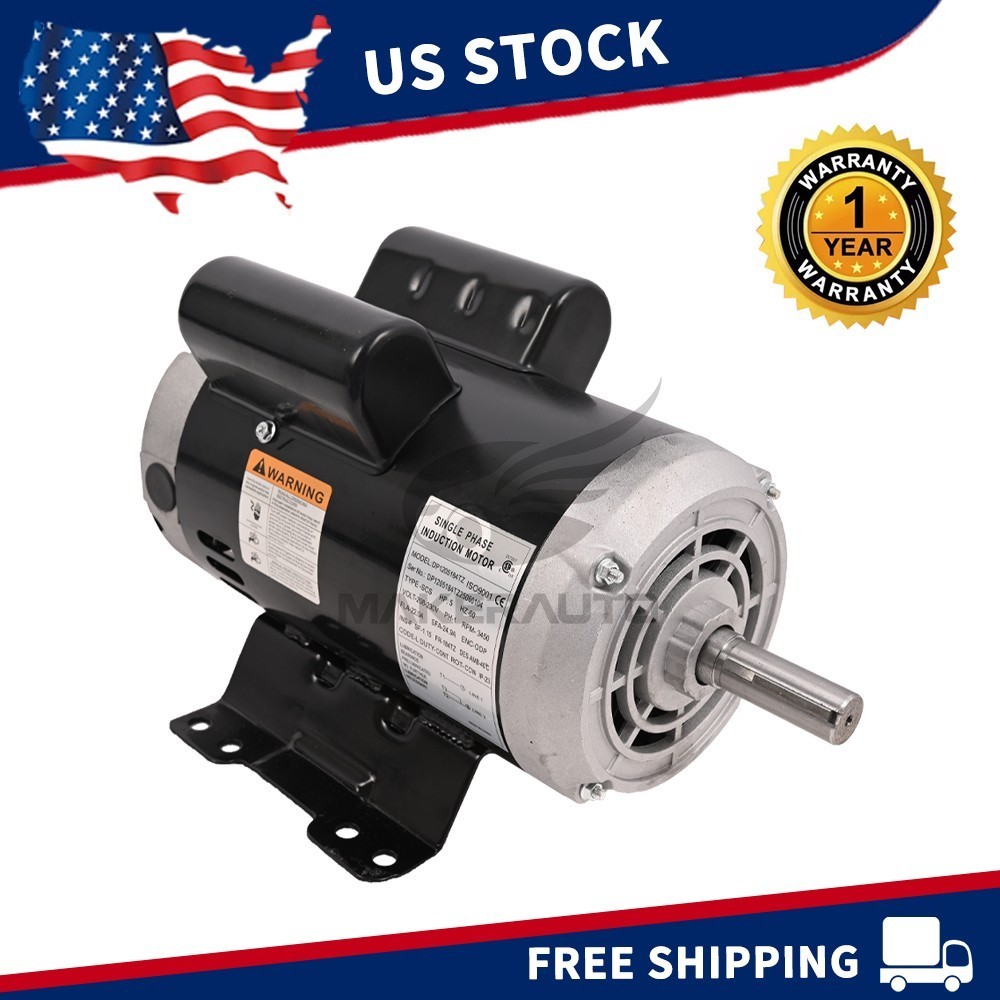 5HP 3450 Rpm Air Compressor Motor 56283138 Fits Ingersoll Rand 230V 7/8'' Shaft