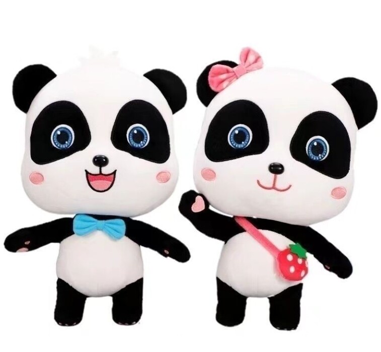 Hot 22Cm 2pcs Baby Bus Cute Panda Plush Toy Doll Soft Stuffed Cartoon Animal Toy
