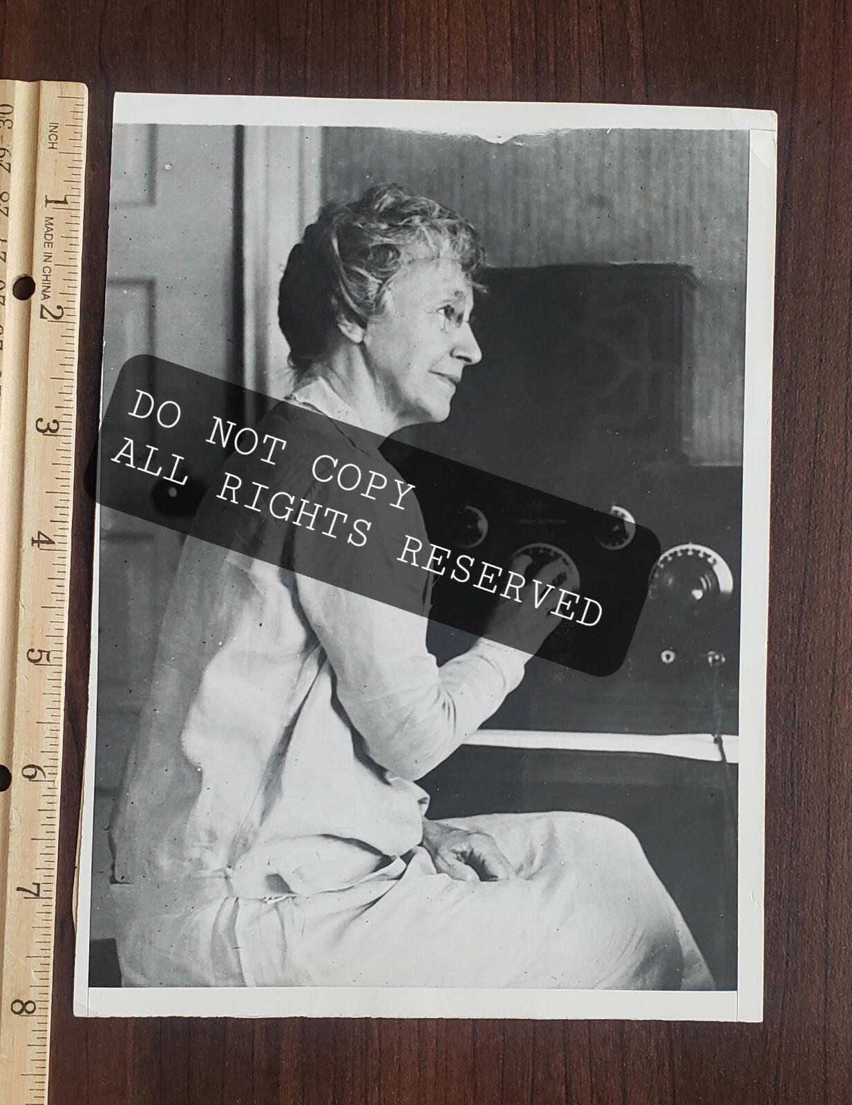 Amelia Earhart, Mother listening to the Radio reports, Original photograph,1932 Amelia Earhart, Mother listening to the Radio reports, Original photograph,1932