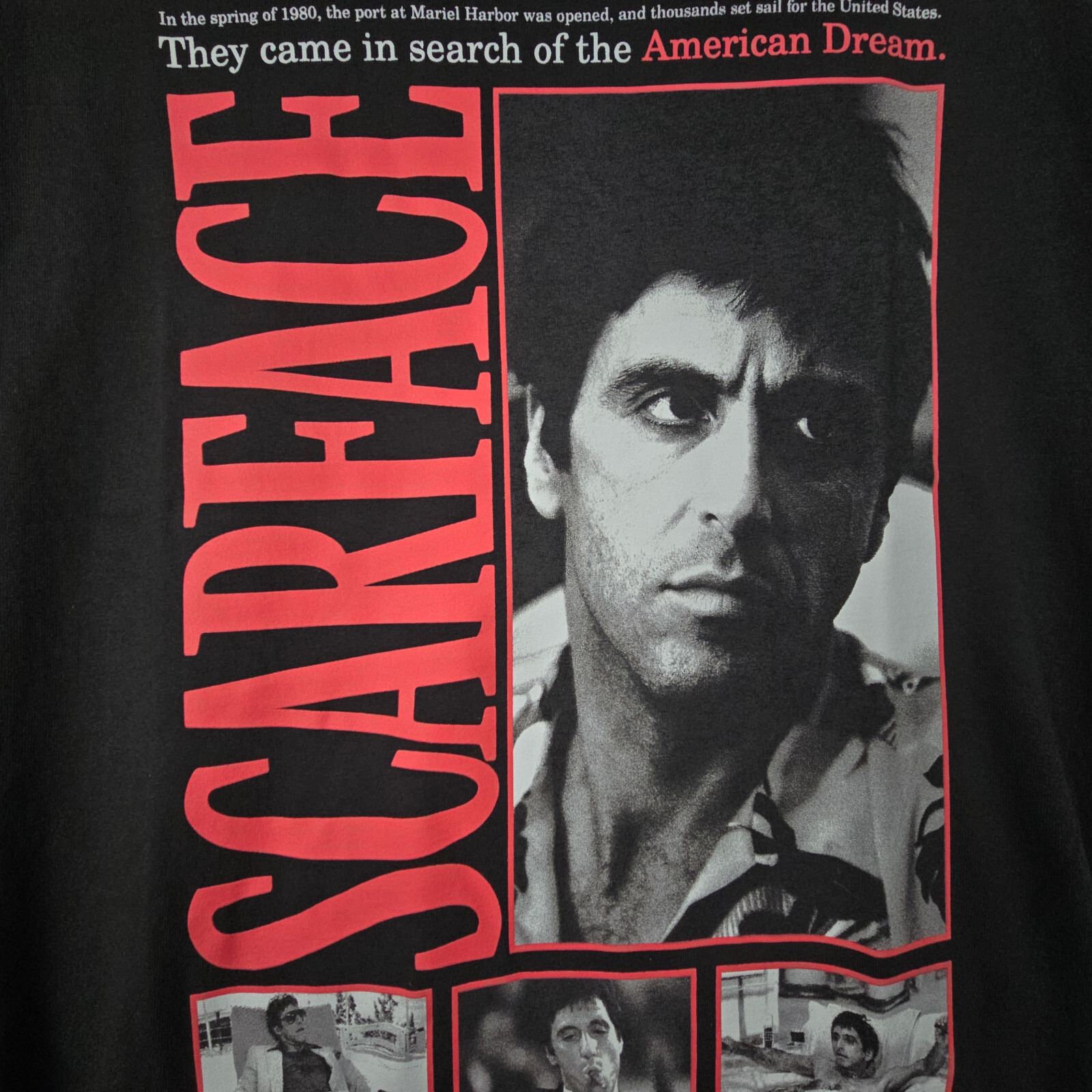 SCARFACE Shirt Mens LARGE BLACK PACINO TONY MONTANA CASUAL MOVIE NWT