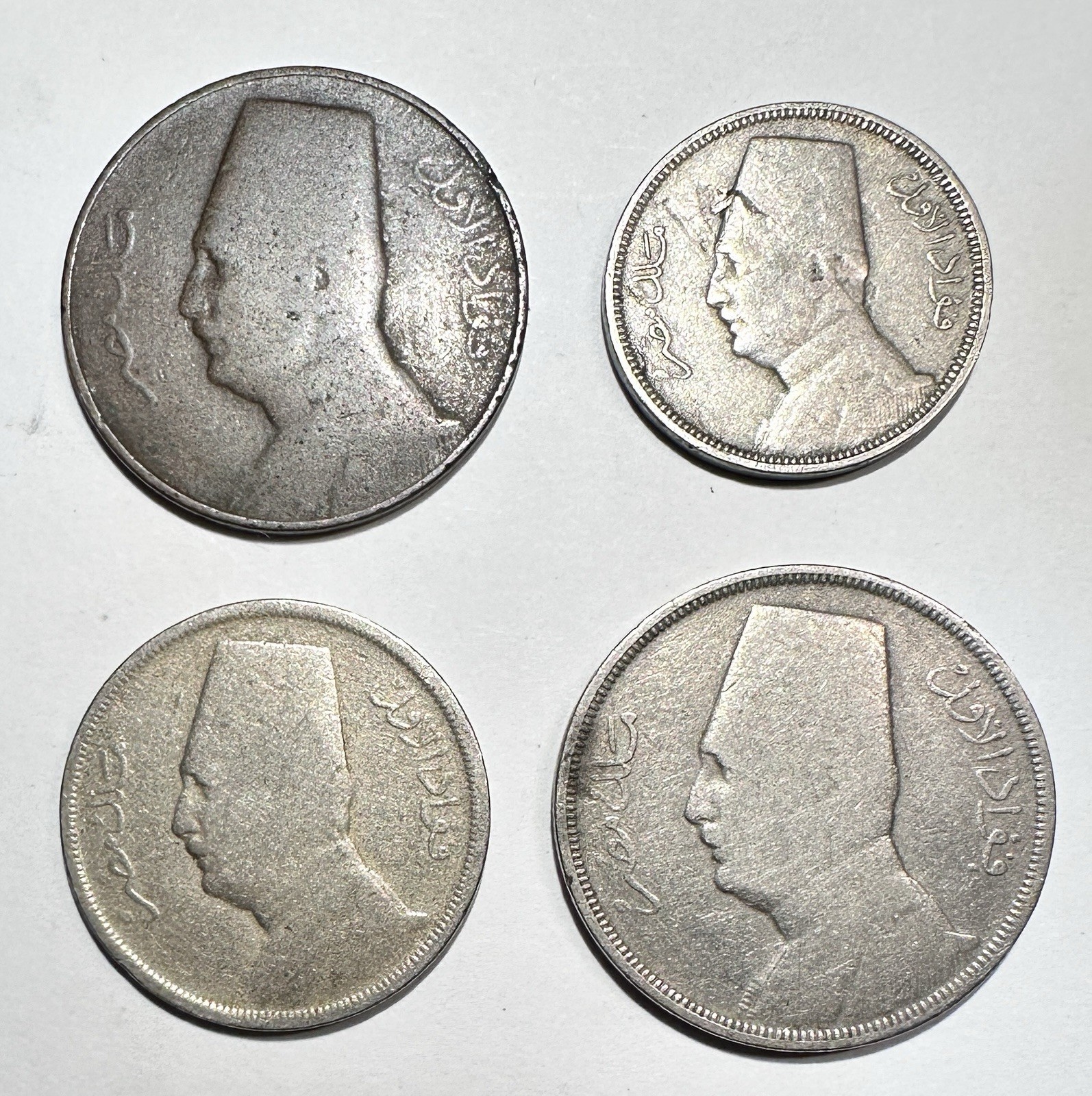 Egypt 1348-1354 (1929-1935) Fuad Set Of 4 Coins: 1, 2, 5, 10 Milliemes Lot#E2