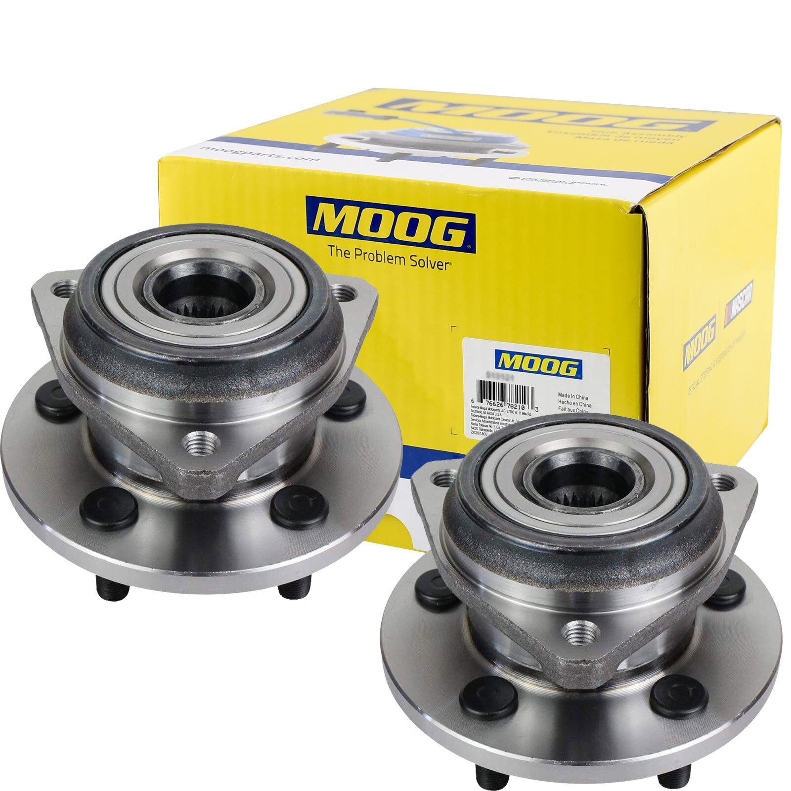 Pair MOOG 513084 4x4 4WD Front Wheel Hub & Bearing For Jeep Wrangler