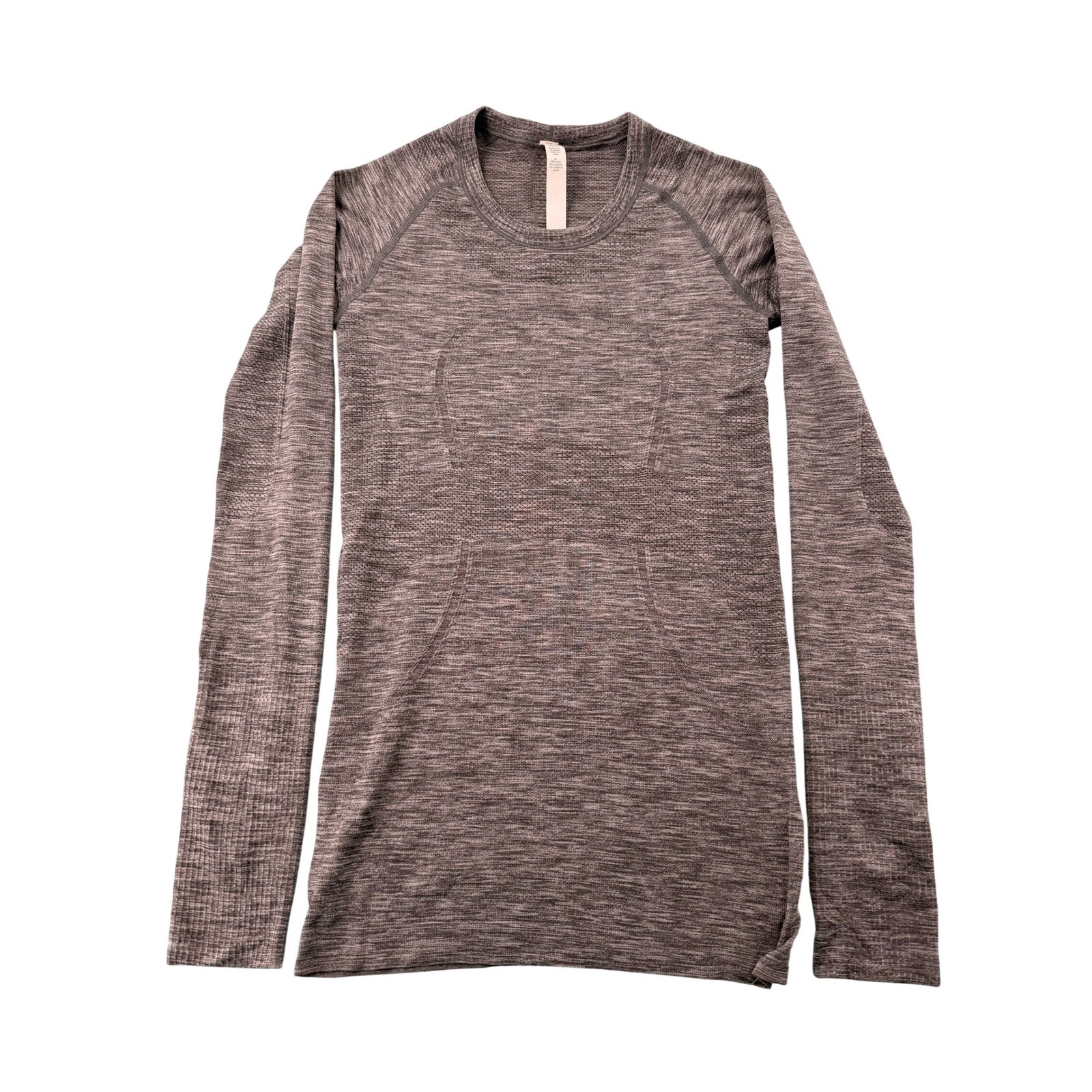 Lululemon Womens Swiftly Tech Long Sleeve Crew Gray Black Space Dye Size 4