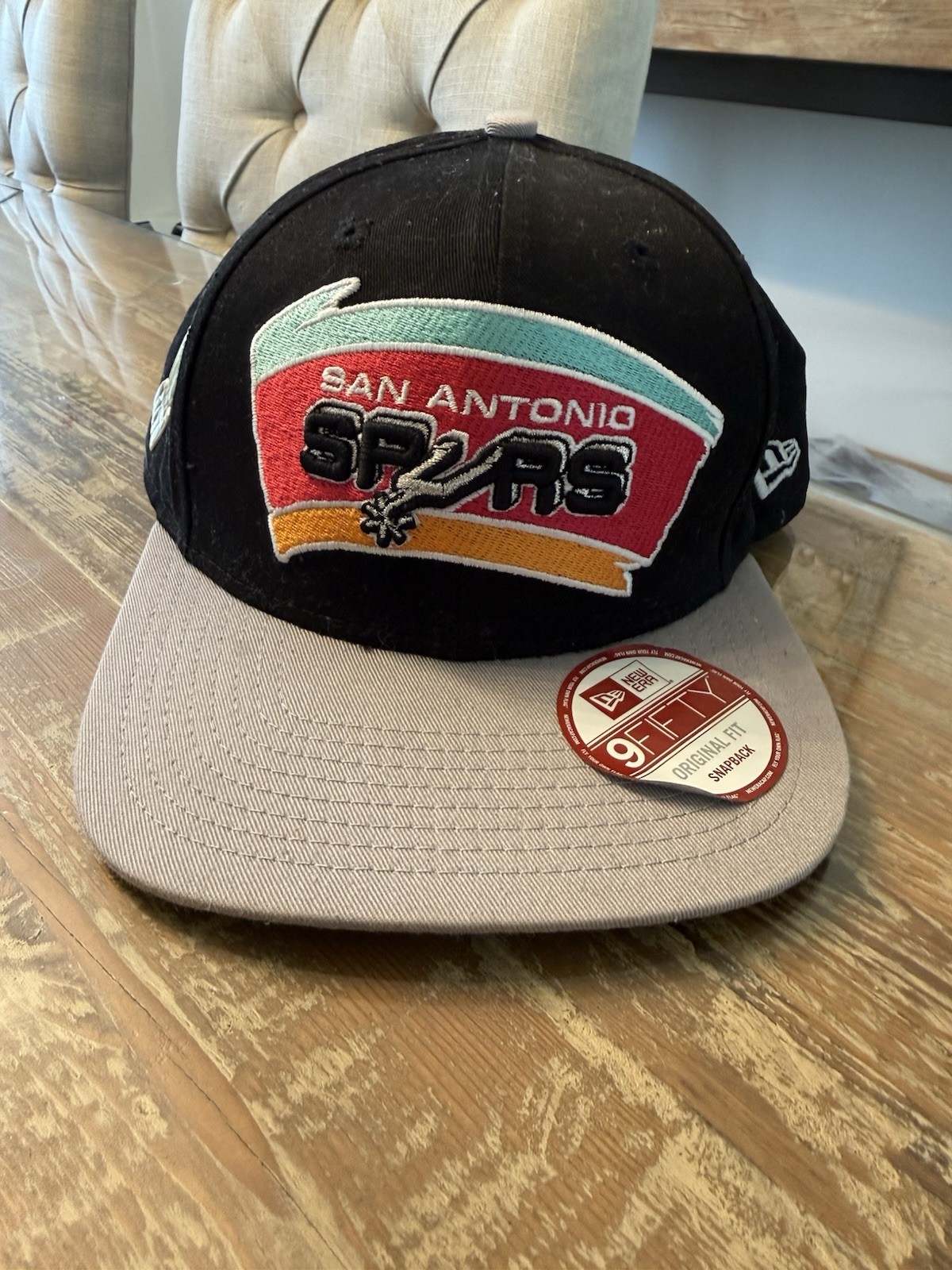 San Antonio Spurs New Era Snapback Hardwood Classics Cap Hat Gray Black Champs