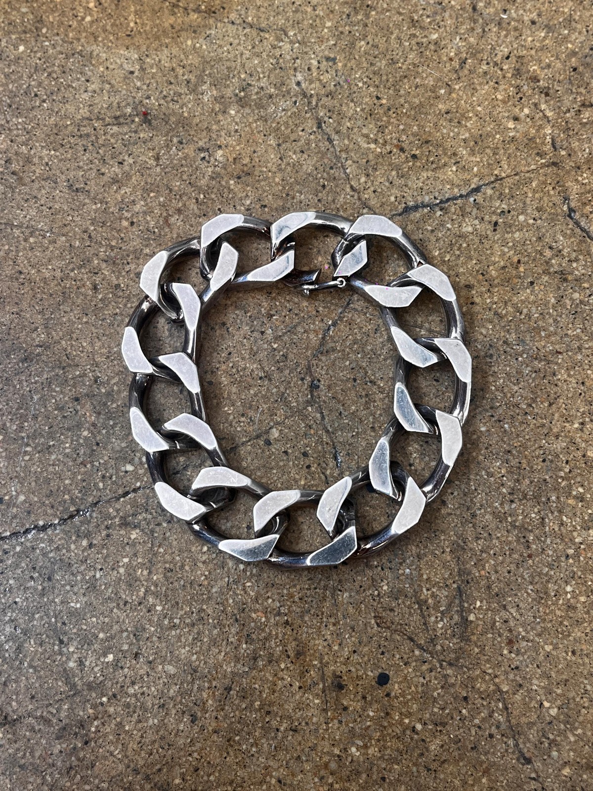 Vintage real Silver 800 Thick Chain Bracelet - length 8 inches - 74,2 grams